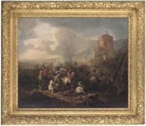 A Cavalry Skirmish by Peter Tillemans