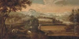 Figures Hunting In An Extensive Landscape