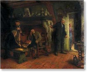 Interior With Figures by Henri Timmermans