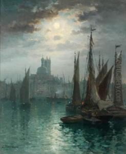 Marine Au Crepuscule by Louis Timmermans