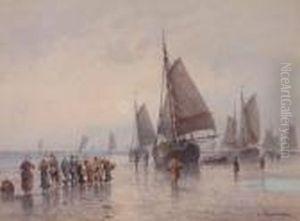 L'arrivee Des Pecheurs, Port Du Nord by Louis Timmermans