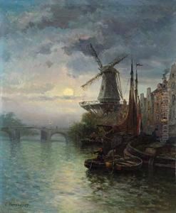 Havenzicht Bij Maneschijn