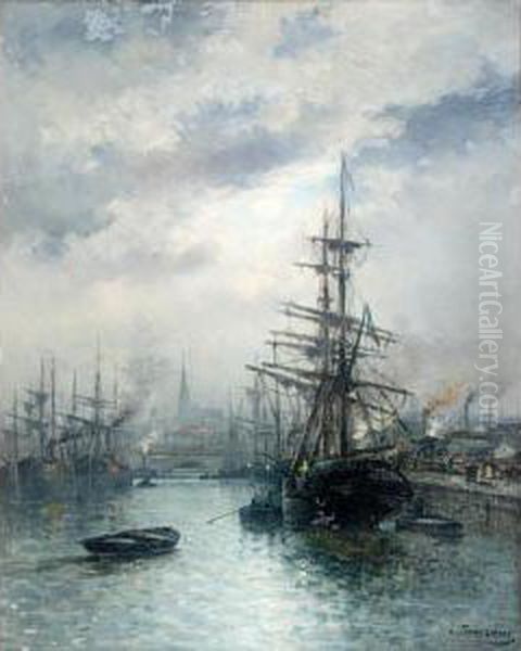 Shipping In Harbour At Dusk - view 1