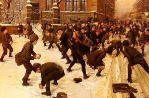 Die Schneeballschlacht (The Snowball Fight) by Fritz Freund
