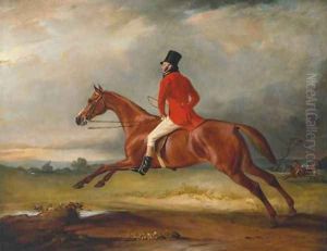 Major Healey, Wearing Raby Hunt Uniform, Riding with the Sedgefield Hunt by John Snr Ferneley