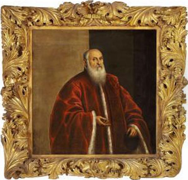 Portrait Of A Bearded Man In A Red Fur-trimmed Coat - view 1