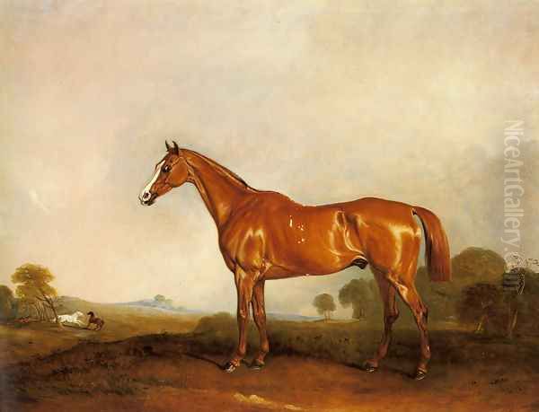 A Chestnut Hunter in a Landscape - view 1