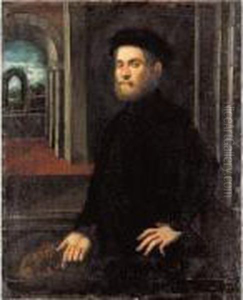 Portrait D'homme Devant Un Palais - view 1