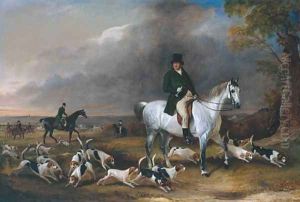 John Burgess of Clipstone, Nottinghamshire, on a Favourite Horse, with his Harriers John Burgess of Clipstone, Nottinghamshire, on a Favourite Horse, with his Harriers