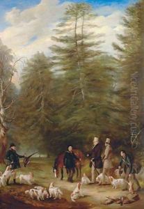 Silver firs at Osberton by John Snr Ferneley