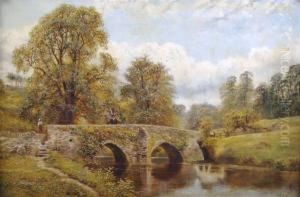 Crossing Over A Stone Bridge by William Vivian Tippet