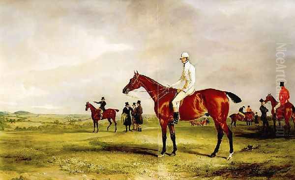 Captain Horatio Ross on 'Clinker' with Lord Kennedy's 'Radical' ridden by Captain Douglas beyond - view 1