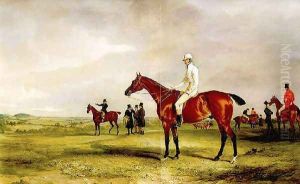 Captain Horatio Ross on 'Clinker' with Lord Kennedy's 'Radical' ridden by Captain Douglas beyond