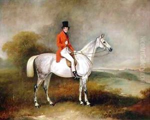 Charles Neil Hogg on his hunter Alice Grey Ormely Hall Leicestershire by John Snr Ferneley