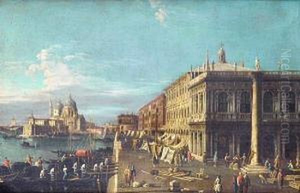 The Piazzetta, Venice, Looking Towards Santa Maria Della Salute - view 1