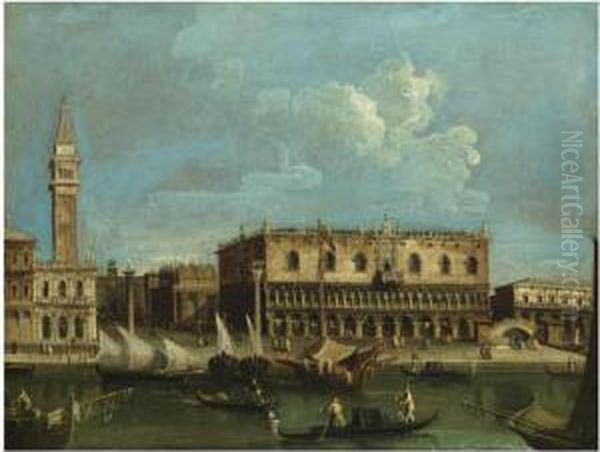Venice, A View Of The Molo From 
The Bacino Di San Marco With Thedoge's Palace And The Piazzetta - view 1