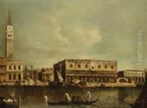Il Molo Con Ilpalazzo Ducale Dal Bacino Di San Marco
