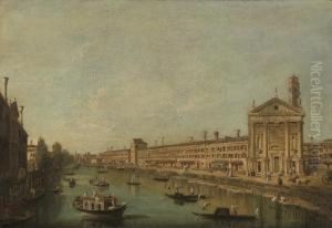 A View Of The Dolo On The Brenta by Francesco Tironi
