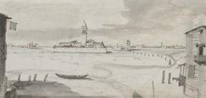 The Venetian Lagoon In Winter Looking Towards The Isola Sant' Elena by Francesco Tironi