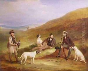 Edward Horner Reynard and his Brother George Grouse Shooting with the Keeper Tully Lamb at Middlesmoor Yorkshire