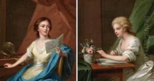 Personifications Of Music And Drawing by Anton Wilhelm Tischbein
