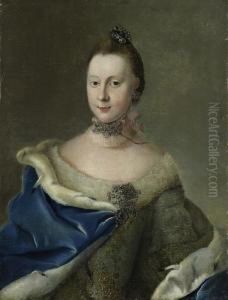 Portrait Of A Noble In Precious Robe, Decorated With Precious Stones And Pearls by Johann Anton Tischbein