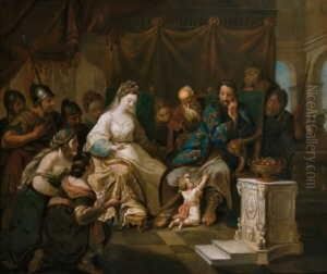Die Feuerprobe Des Kleinen Moses. by Johann Anton Tischbein