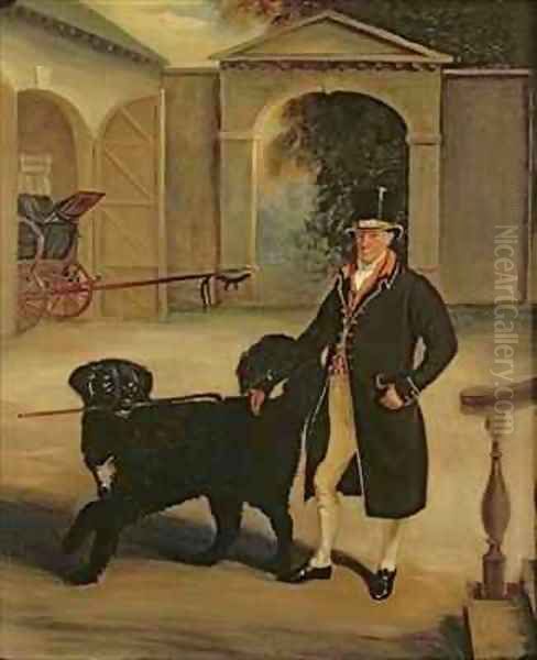 Mr Pares Coachman with Newfoundland Dog - view 1