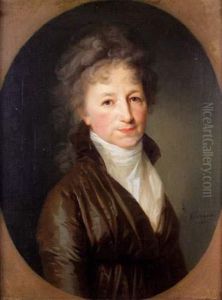 Portrait De Dame Dans Un Ovale Peint