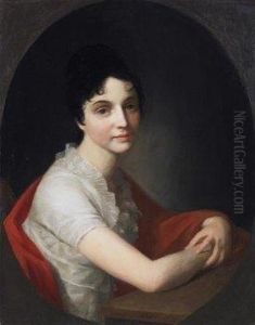 Portrait Of Madame Dufour. Signed And Dated On The Table Top: Tischbein 180 by Johann Friedrich August Tischbein