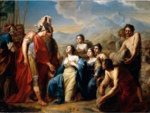 The Queen Of Sheba Kneeling Before King Solomon by Johann Friedrich August Tischbein