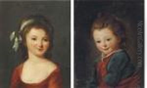 Portraits Of Young Girls by Johann Friedrich August Tischbein