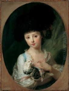 Bildnis Eines Jungen Madchens Mit Taube. by Johann Friedrich August Tischbein