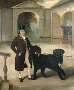 Coachman with Newfoundland dog by John Snr Ferneley