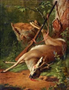 Capriolo Abbattuto Nel Bosco by Johann Heinrich Ii Tischbein