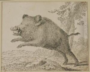Springender Keiler by Johann Heinrich Ii Tischbein