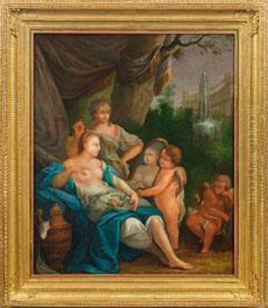 Venus Mit Amor In Betrachtung Ihrer Schonheit - view 1
