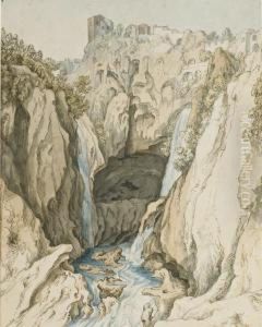 Vue Des Cascades De Tivoli by Johann Heinrich Wilhelm Tischbein I