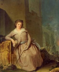 Ritratto Di Giovane Dama In Un Paesaggio Arcadico Di Rovine by Johann Heinrich Wilhelm Tischbein I
