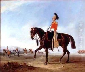 A mounted officer and pickets of the 3rd Dragoon guards on manoeuvres