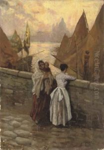 Waiting By The Gondolas, Venice