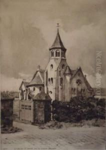 <l'eglise Du Zoute Vue Du Chemin Gallois>. <l'eglise Du Zoute Vue Du Chemin Gallois>.