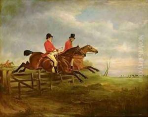Squire George Osbaldeston on Ashton with Sir Francis Holyoake Goodricke on Crossbow by John Snr Ferneley