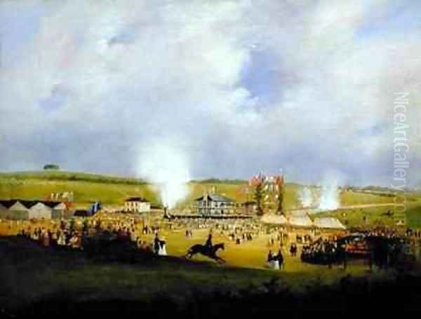 The Arrival of the First Train at Bagworth on the Occasion of the Opening of the Leicester and Swannington Railway - view 1