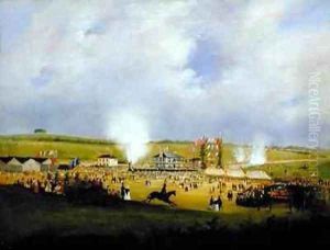 The Arrival of the First Train at Bagworth on the Occasion of the Opening of the Leicester and Swannington Railway