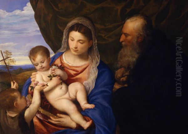 The Madonna And Child With The Infant Saint John The Baptist Andsaint Anthony Abbot - view 1