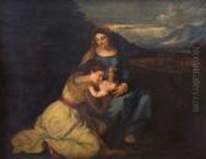 Madonna Jesus E Santa by Tiziano Vecellio (Titian)