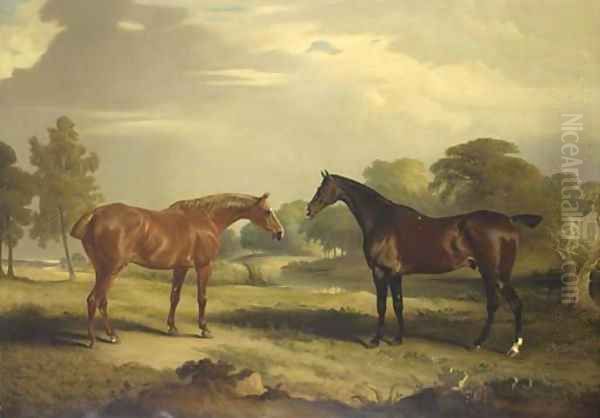 Two hunters at grass - view 1
