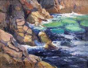 Bord De Mer Rocheux by Michail Stepanovich Tkatchenko