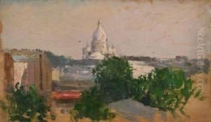 View Of Sacre Coeur, Paris by Michail Stepanovich Tkatchenko